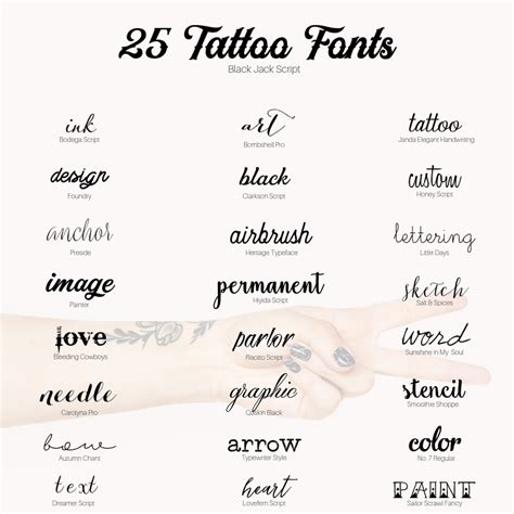 font per tatuaggio.